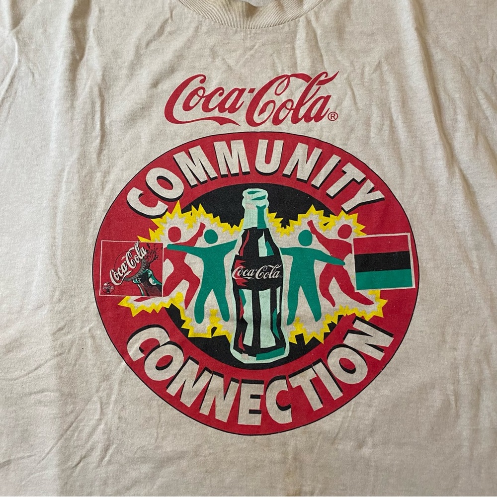 Vintage 90’s Coca Cola Soda Community Connection Graphic T Shirt Men’s XL USA - Picture 2 of 6